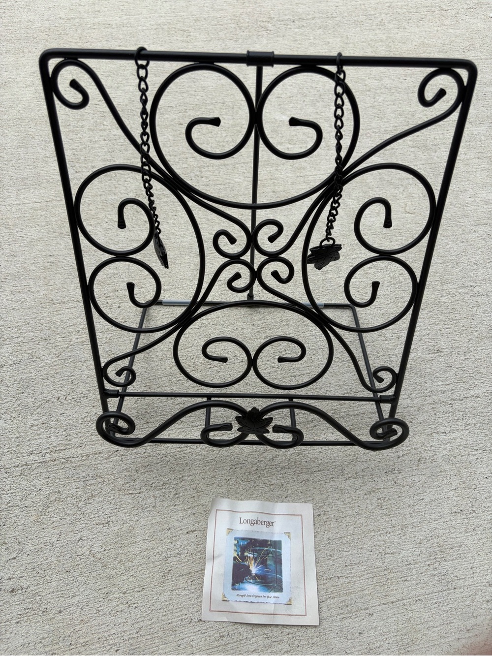 Longaberger Foundry Collection Wrought Iron Cookbook Stand